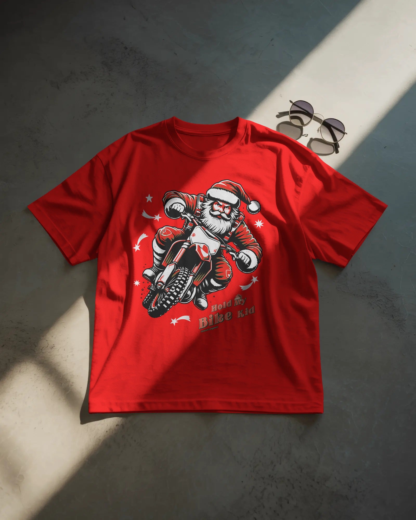 Hold My Bike Kid - Christmas Edition - Unisex Oversized Tshirt